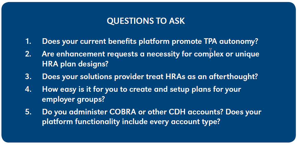 HRA Market - Questions to Ask